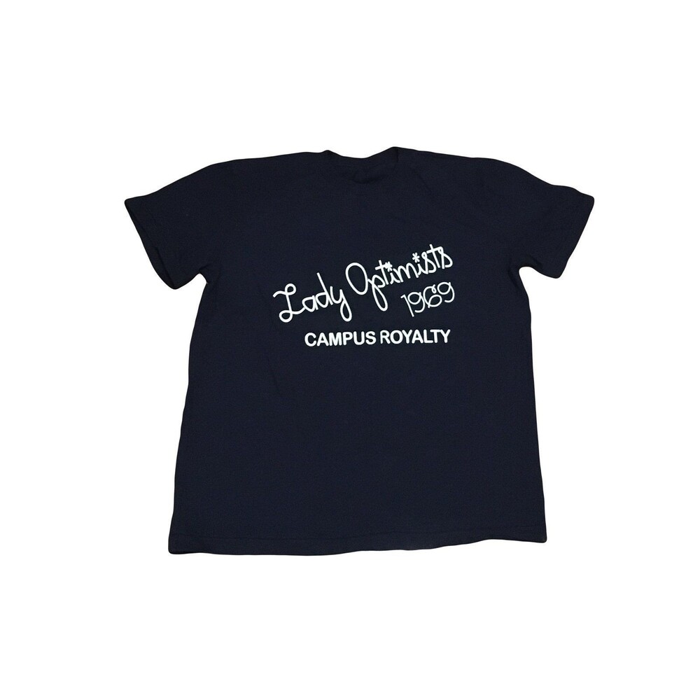 Lady Optimist Tshirt Tee Top Navy Blue Campus Royalty 1969 MEDIUM